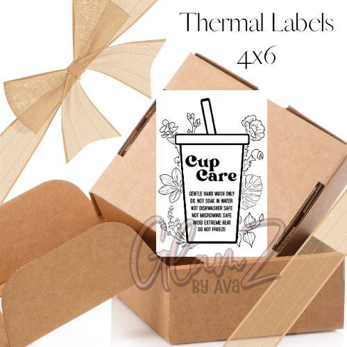 Cup Care Thermal Label
